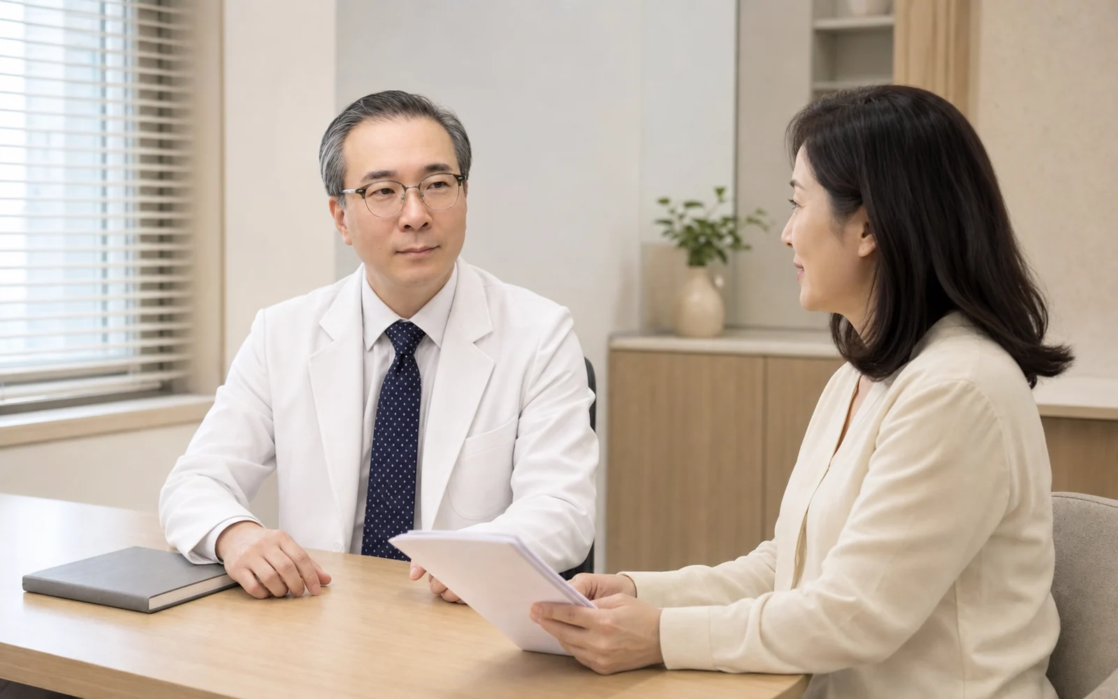 환자의 이야기를 듣는 진료실 장면