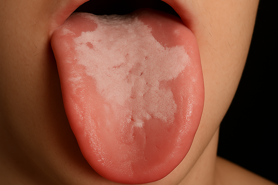 1형 당뇨 환자의 혀에 백태가 얼룩덜룩 생기고 아프다면 지도설을 의심해야