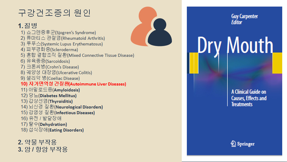 구강건조증의 원인 10. 원발성 담즙성 간경화증(primary biliary cirrhosis)