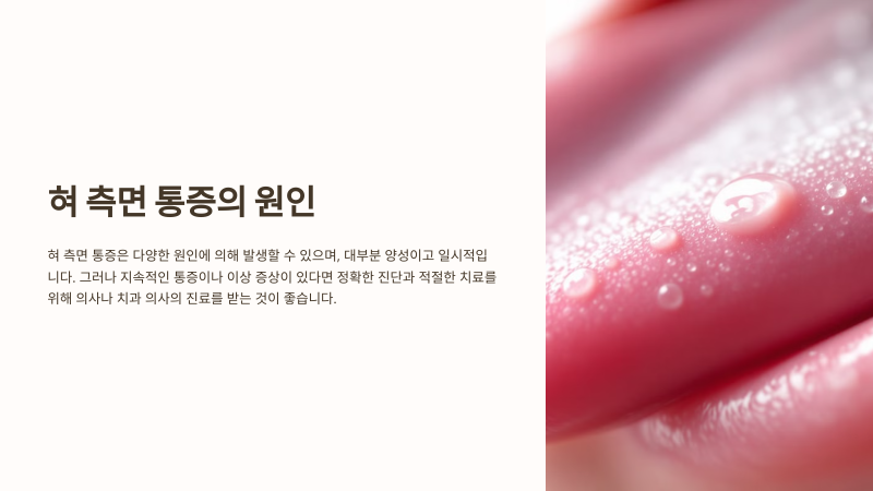 혀 옆 통증 원인 분류