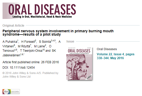구강작열감증후군 Small fiber neuropathy가 원인일 수 있습니다