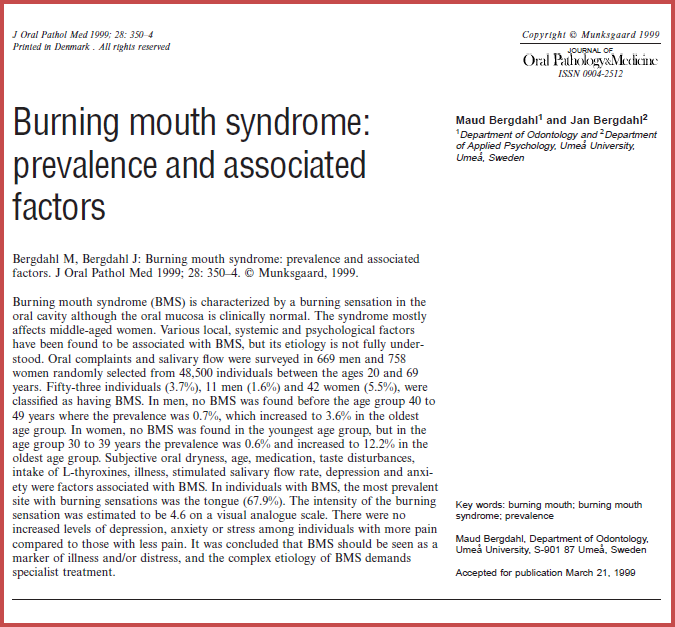 인천 구강작열감증후군 - 혀 통증과 관련된 요소들 / 이레한의원