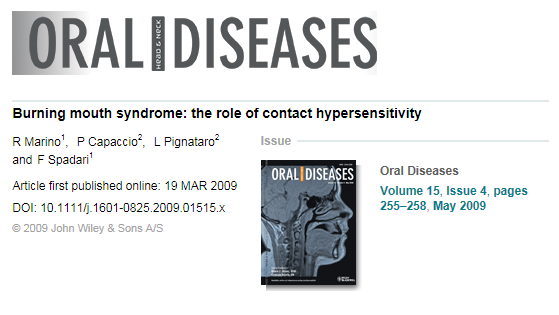 혀통증 구강작열감증후군 , 접촉성피부염이 원인이되기도 합니다. 