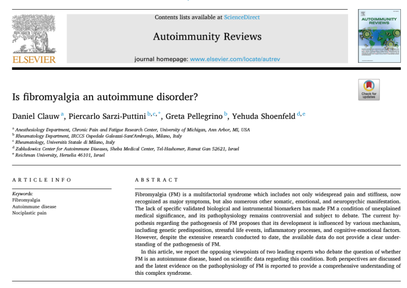 섬유근육통의 자가면역 특성 연구