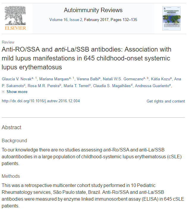 청소년기 루푸스(cSLE)의 특징 — 645명 분석으로 본 소아 루푸스의 증상 패턴