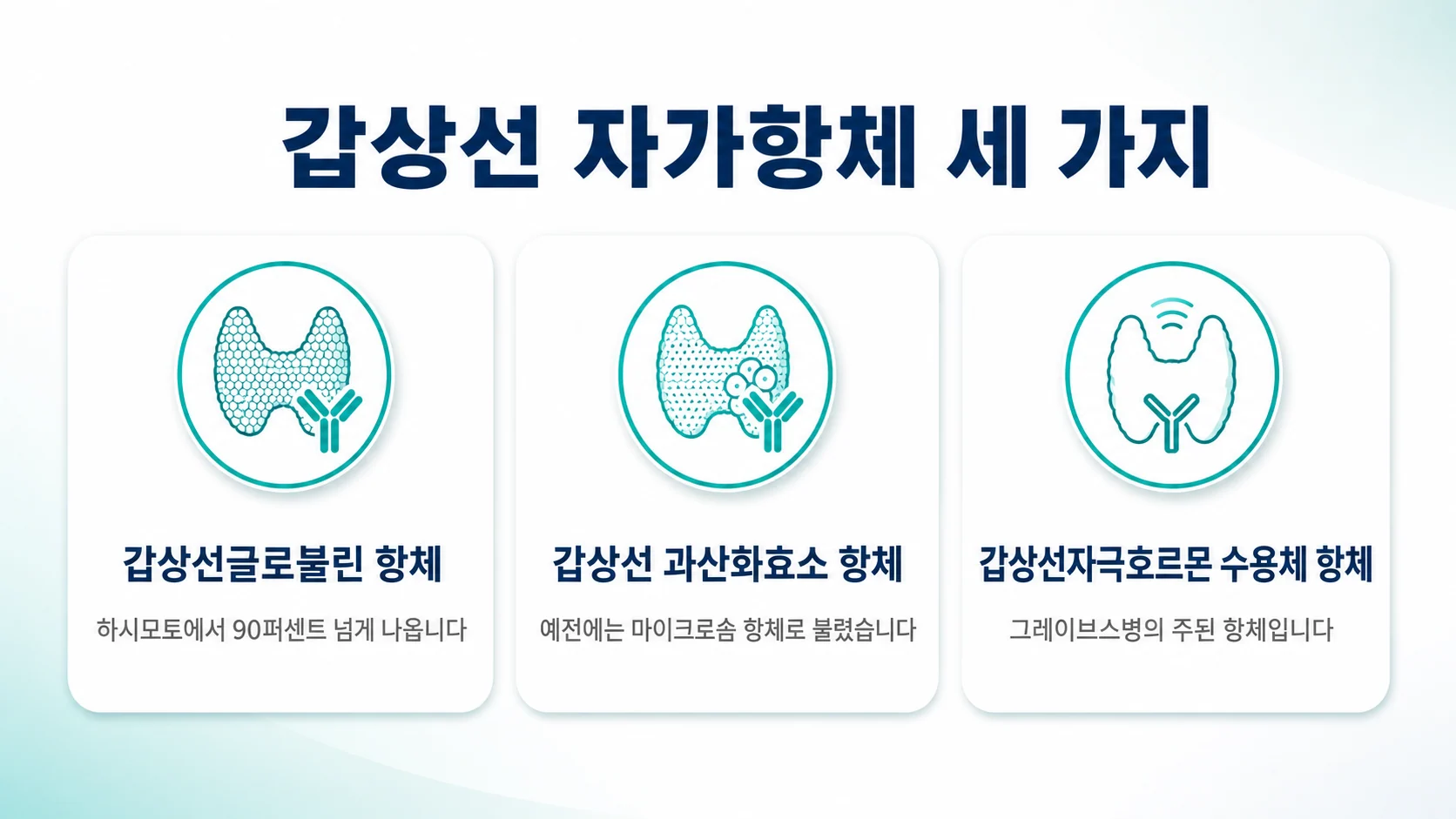 세 가지 자가항체를 카드로 정리한 이미지