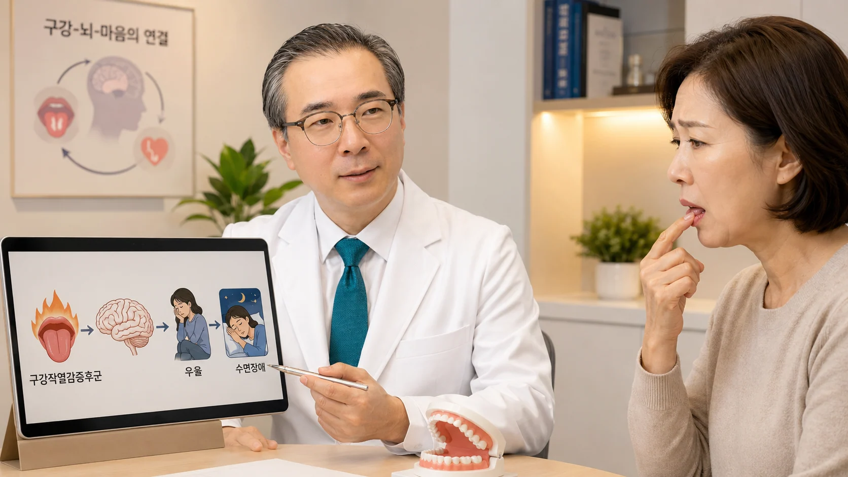 구강작열감증후군을 혀·뇌·마음의 연결 속에서 함께 설명하는 진료 장면