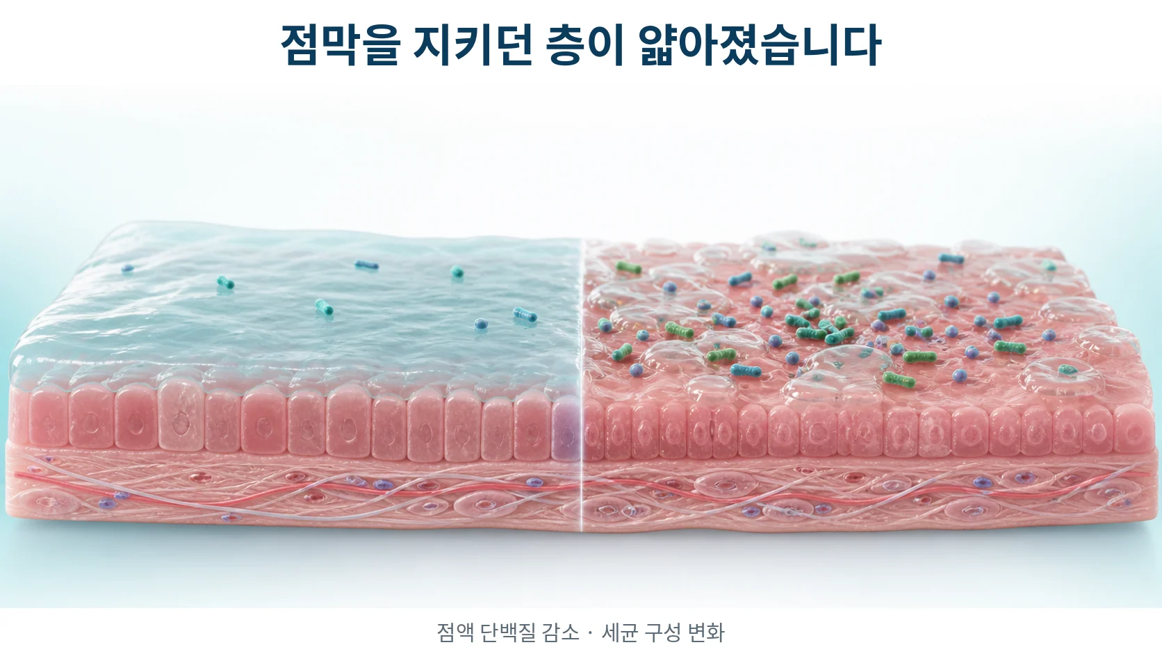 점막을 지키던 층이 얇아진 상태