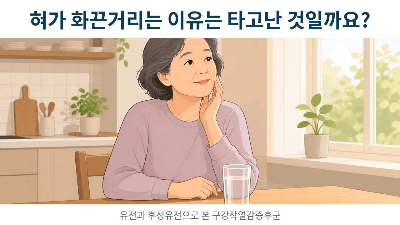 구강작열감증후군의 유전과 후성유전적 원인을 설명하는 안내 이미지