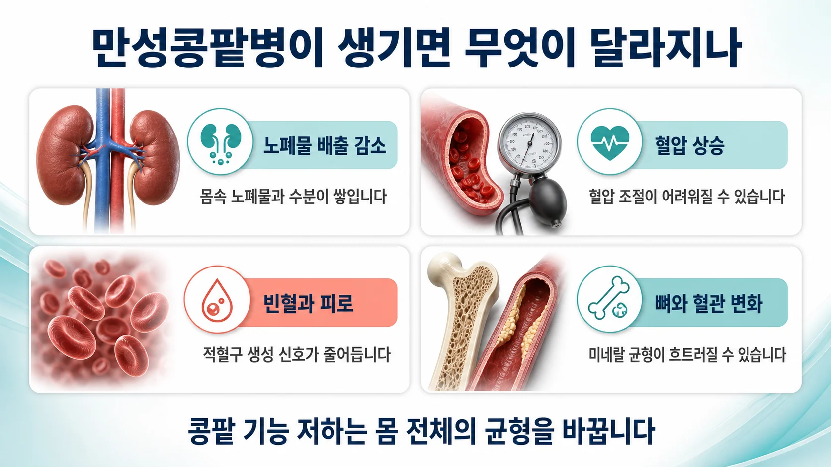 만성콩팥병이 생기면 무엇이 달라지나