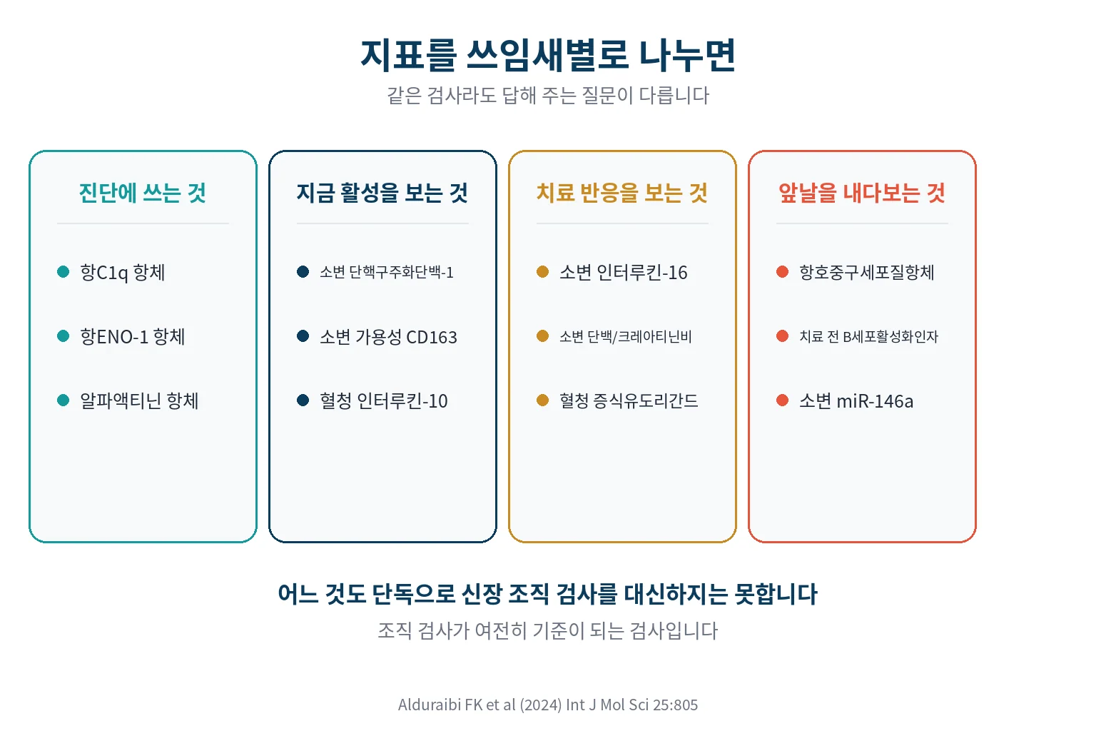 루푸스 신염 지표를 쓰임새별로 정리하면