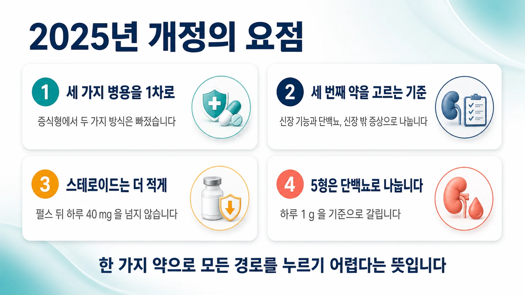 세 가이드라인의 차이를 한 장으로 정리하면
