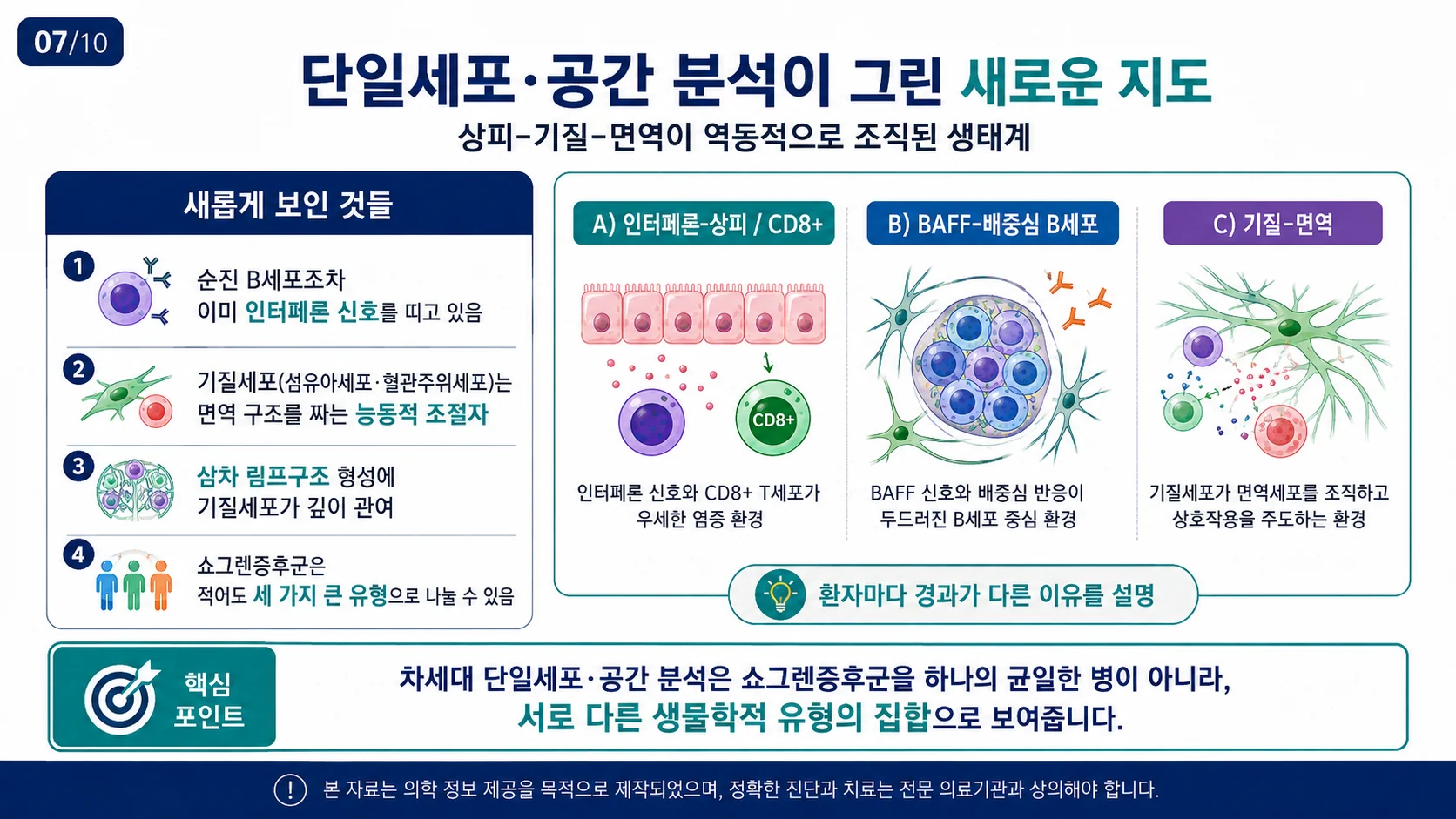 단일세포·공간 분석이 그린 상피-기질-면역 생태계와 3가지 유형