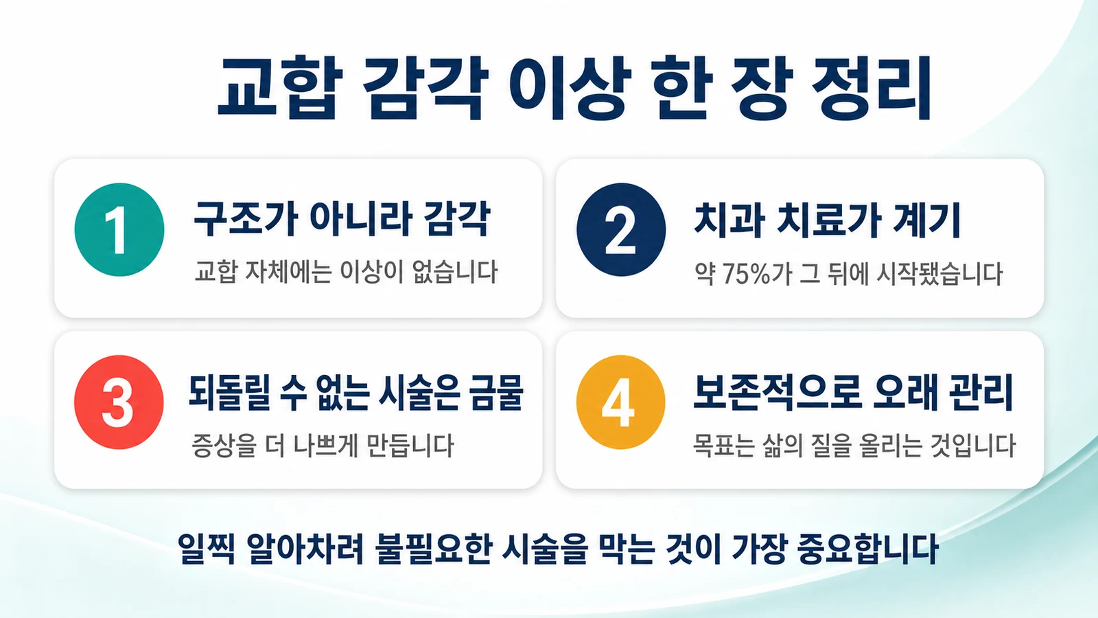 교합 감각 이상을 한 장으로 정리하면