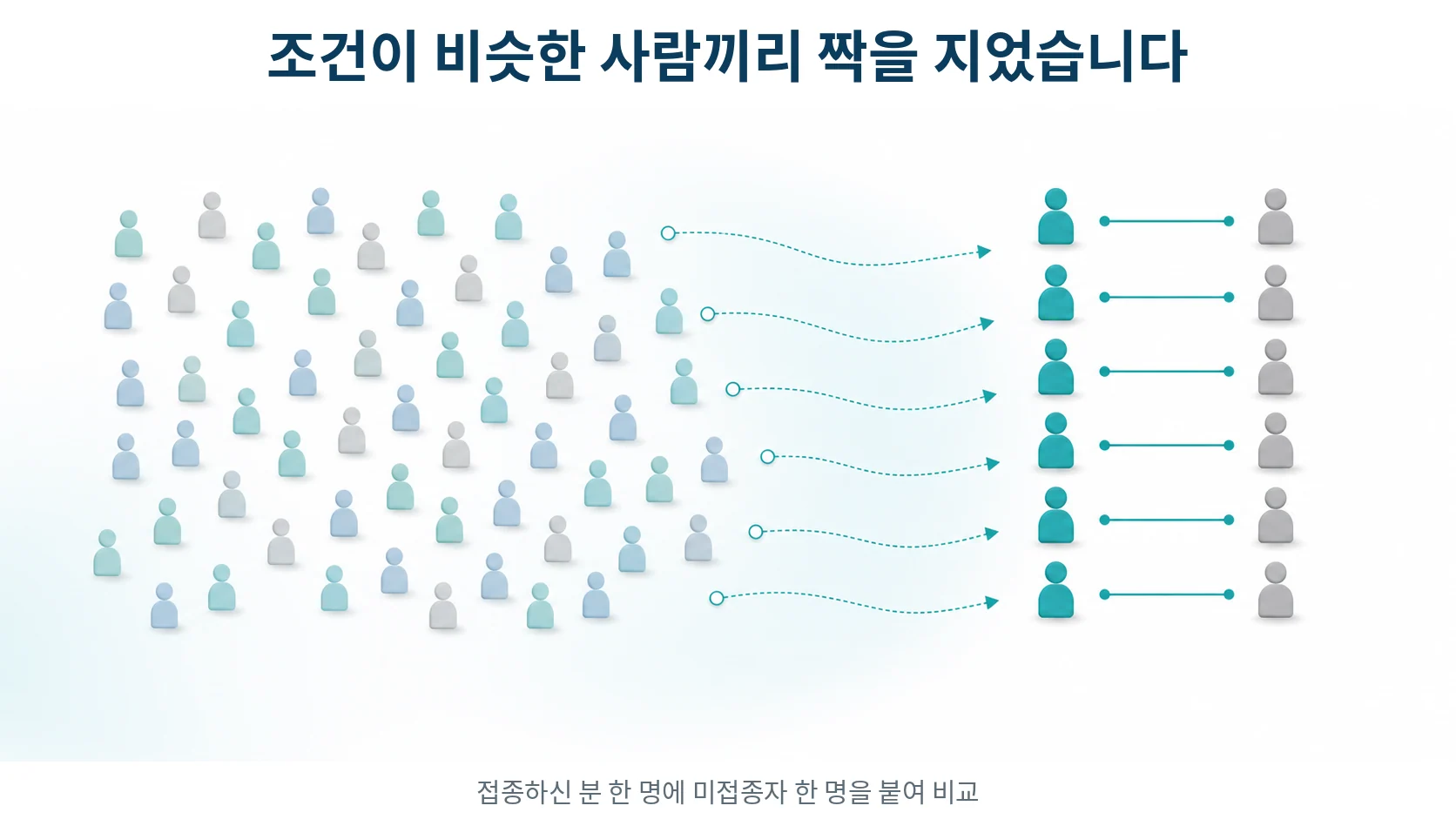 연구가 짝을 지어 비교한 방식을 보여주는 도식