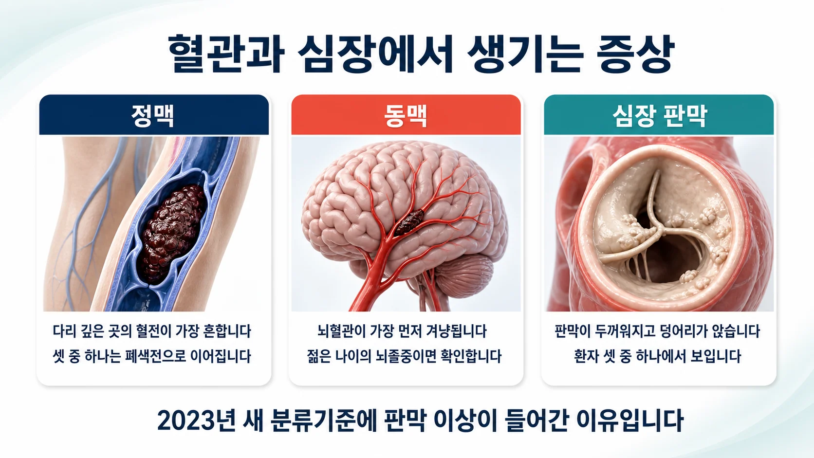 혈관과 심장에서 생기는 증상