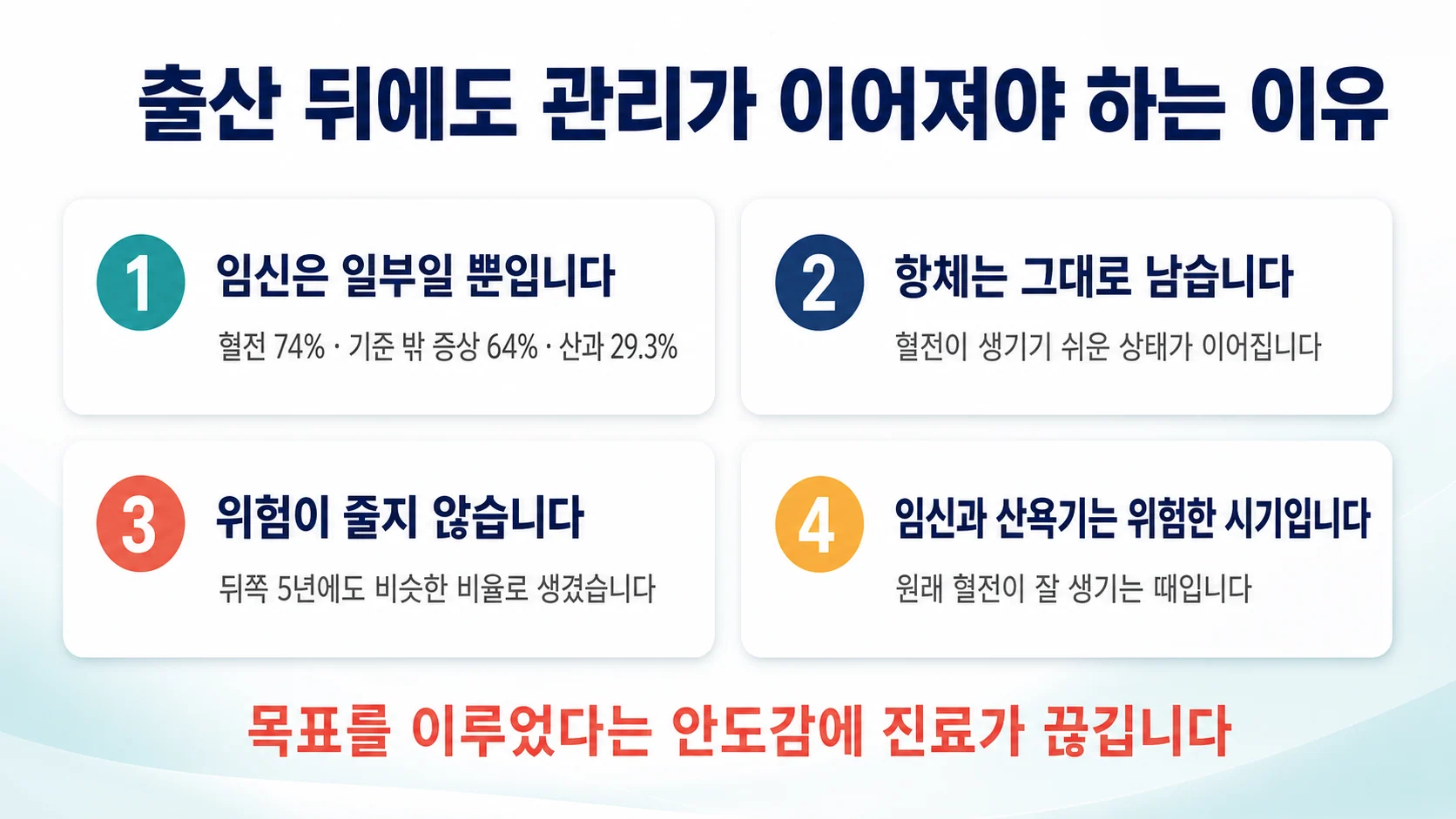 출산 뒤에도 관리가 이어져야 하는 네 가지 이유