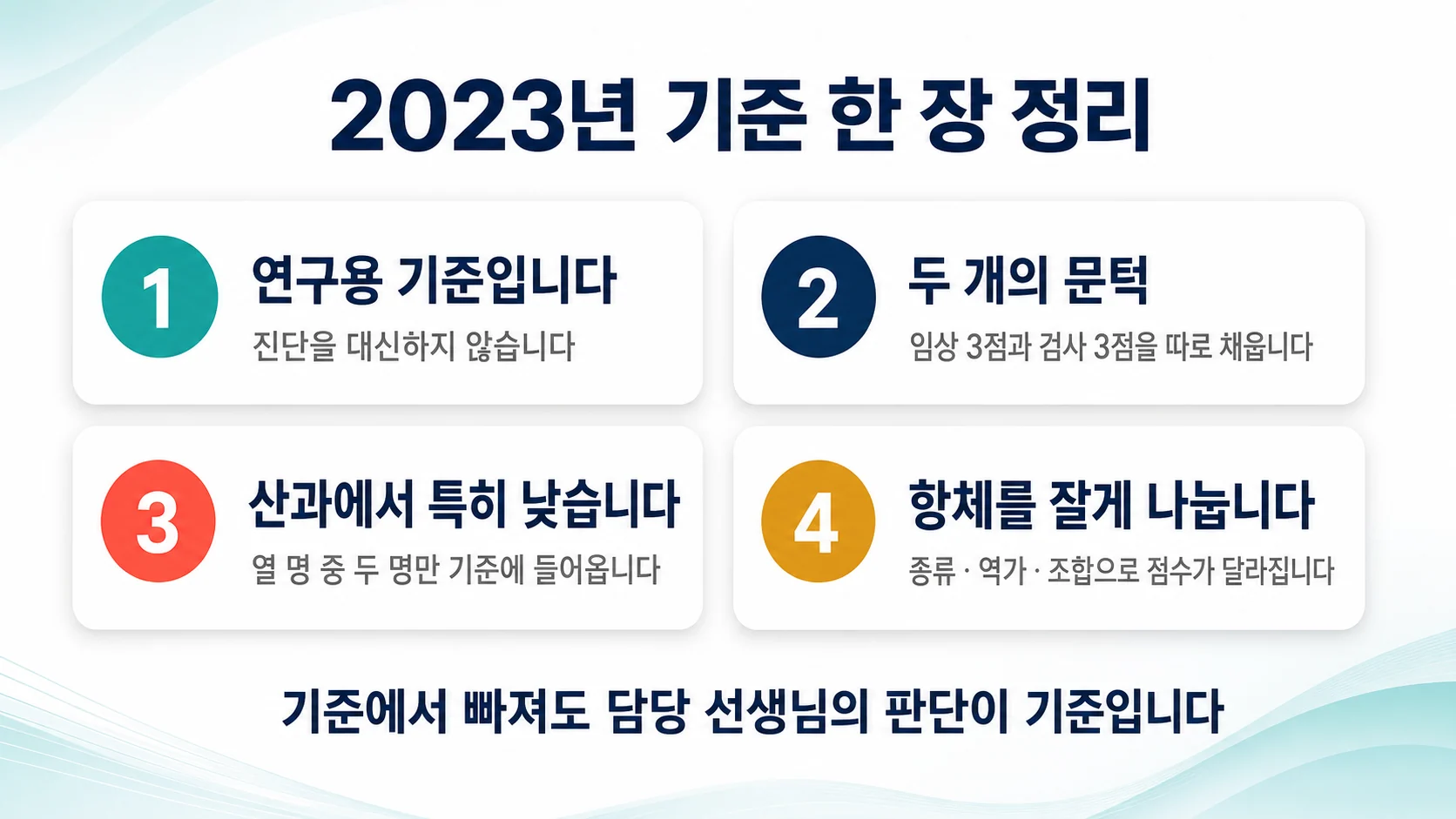 2023년 기준을 한 장으로 정리하면