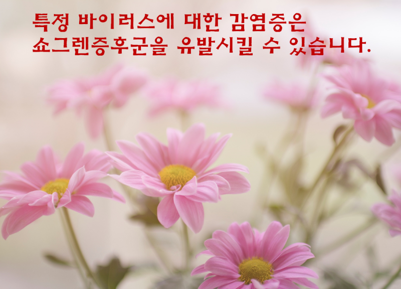 쇼그렌증후군 바이러스 감염 이후에 발생할 수 있습니다