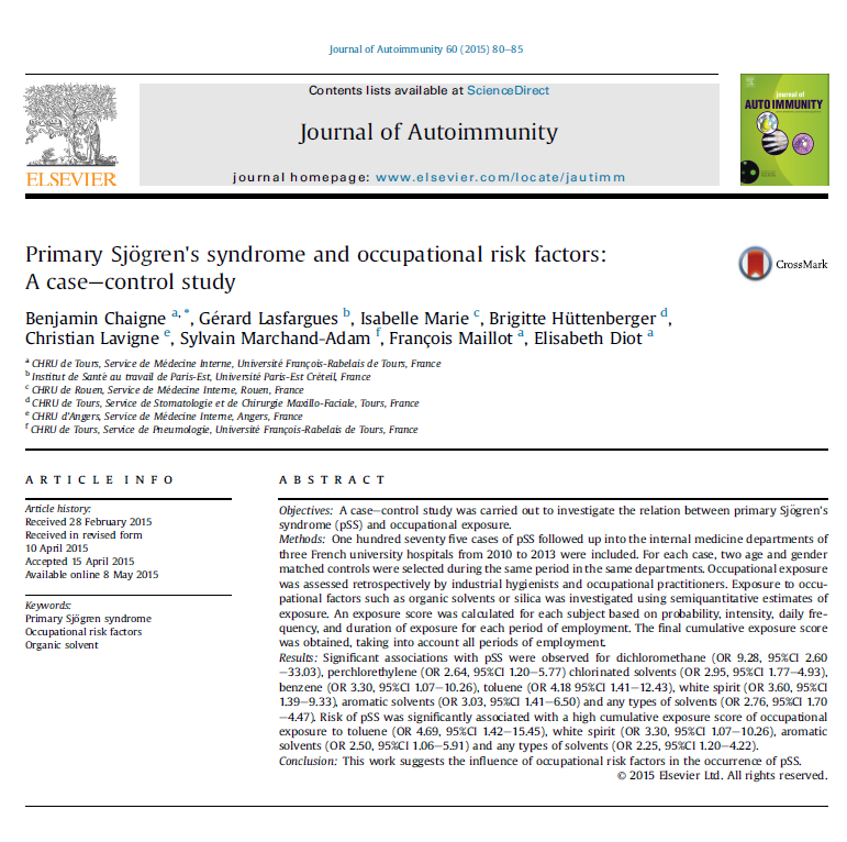 쇼그렌증후군 - 환경적인 위험인자
