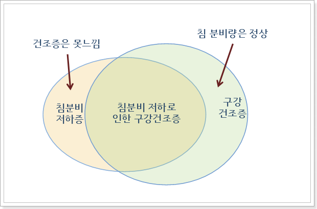 쇼그렌증후군 이외에 침 분비량이 적어지는 경우