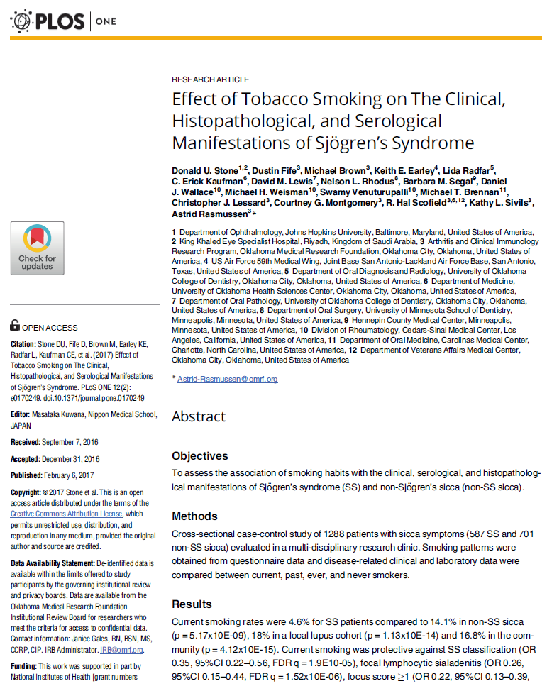 쇼그렌증후군과 흡연 - 인천 이레 한의원