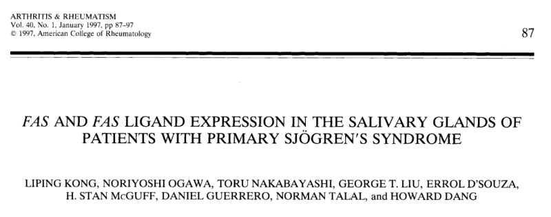 쇼그렌증후군 - 한약은 침샘 상피세포의 Fas 발현을 억제하여 세포파괴를 막아줄 수 있습니다.