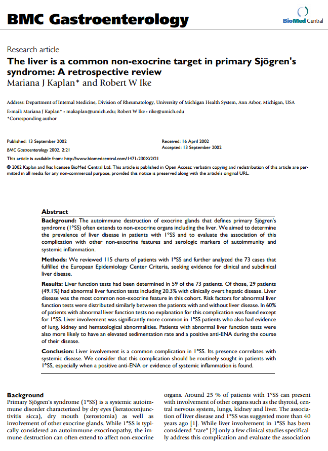 쇼그렌증후군 증상 - 간(liver) / 송도 신도시 이레 한의원