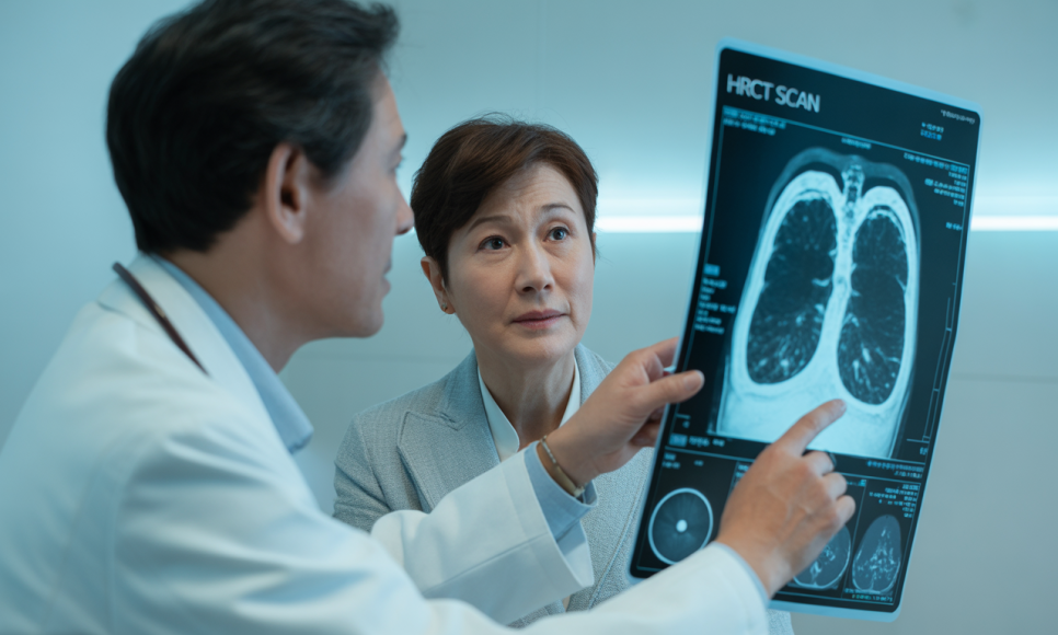 간질성 폐질환 흉부 소견