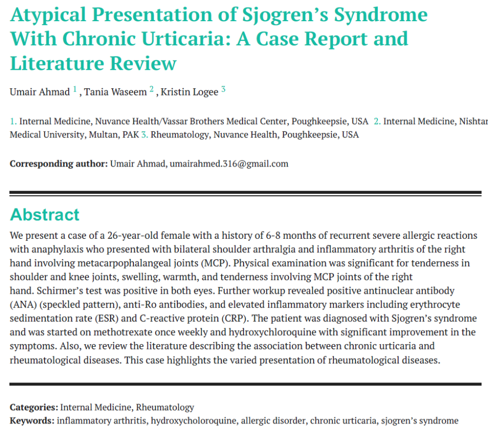 만성 두드러기 치료 불응 원인