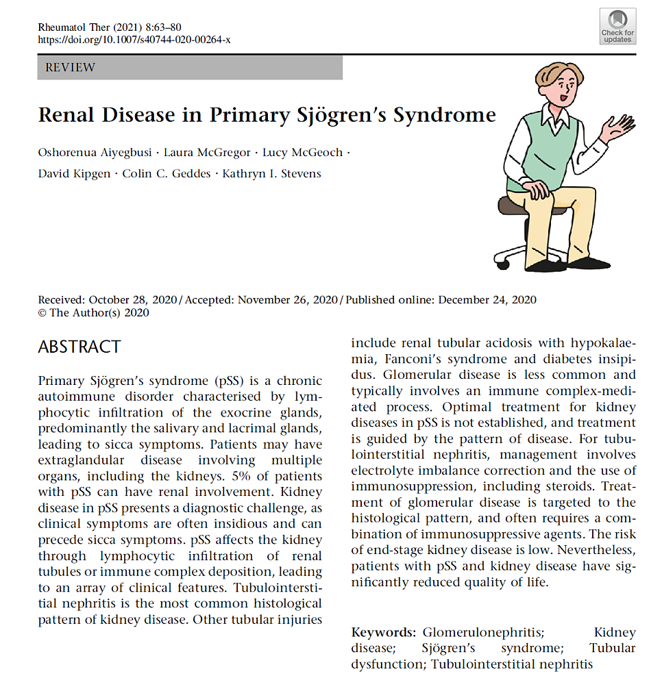 쇼그렌증후군과 신장 구조 도식