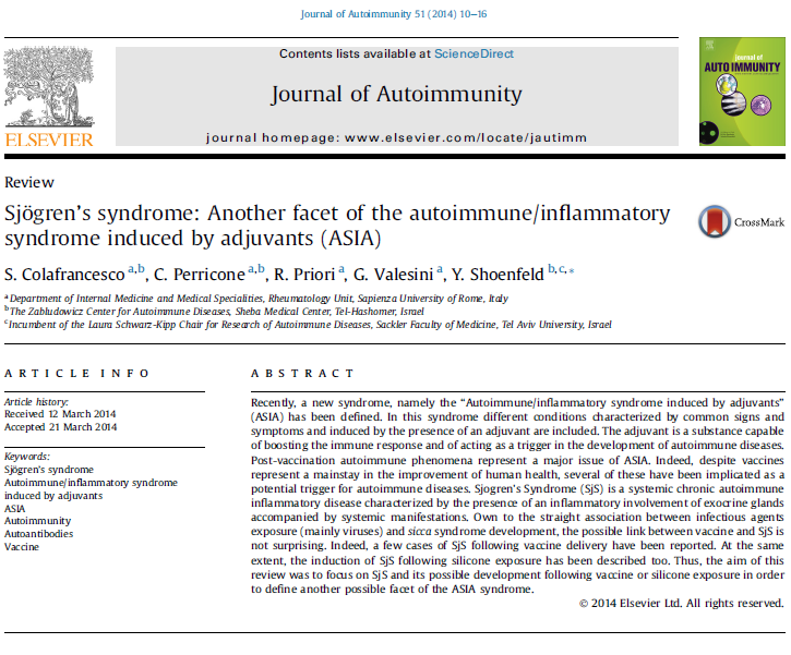 백신에 함유된 첨가물(adjuvants)로 인해 유발된 자가면역질환 중 쇼그렌증후군도 있습니다. 인천 이레한의원