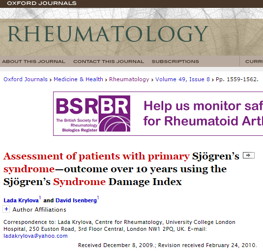 쇼그렌 증후군 환자 10년간 질병의 진행 정도 평가 연구, 인천 이레 한의원