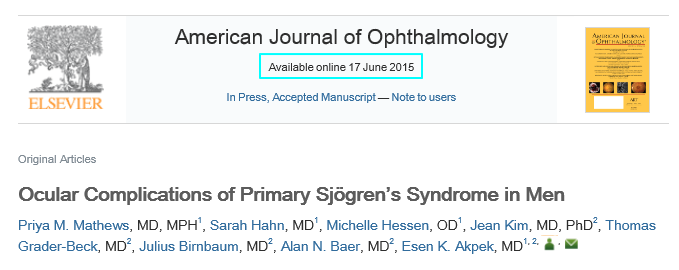 쇼그렌증후군 안구건조로 인한 증상