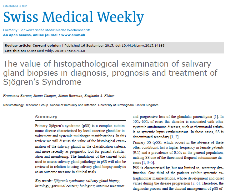 쇼그렌증후군 진단을 위한 침샘생검