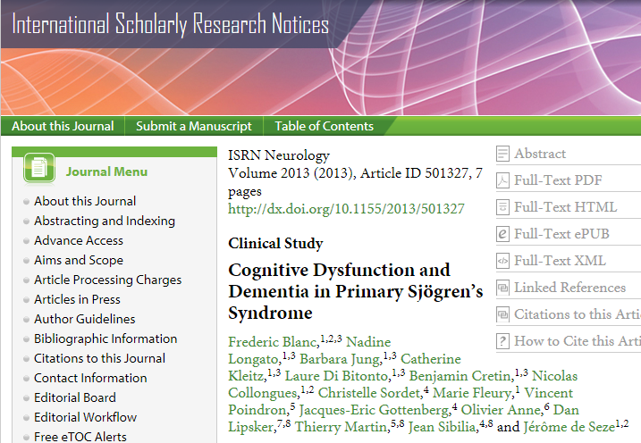 쇼그렌증후군과 치매
