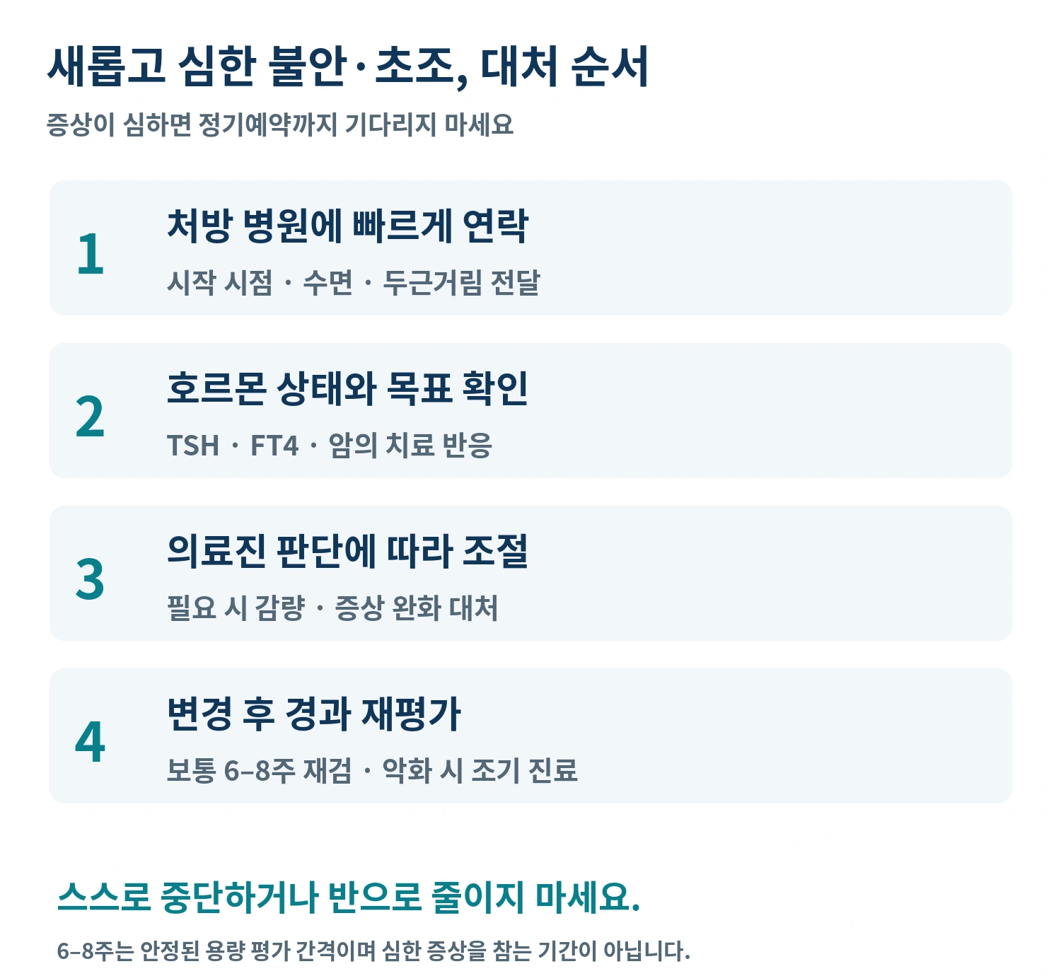 심한 불안이 새로 생겼을 때 처방 병원 연락부터 검사와 용량 재평가까지의 대처 순서