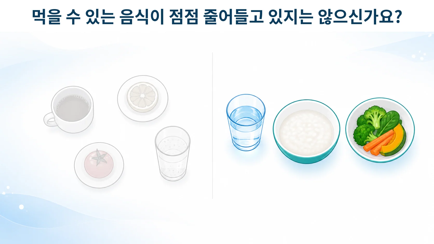 간질성 방광염, 먹을 수 있는 음식이 점점 줄어들 때
